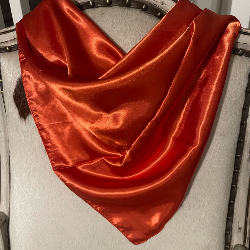 🧡🌵🧡Rowdy Crowd Western Solid Coral Wild Rag Scarf  Cowgirl 🧡🧡